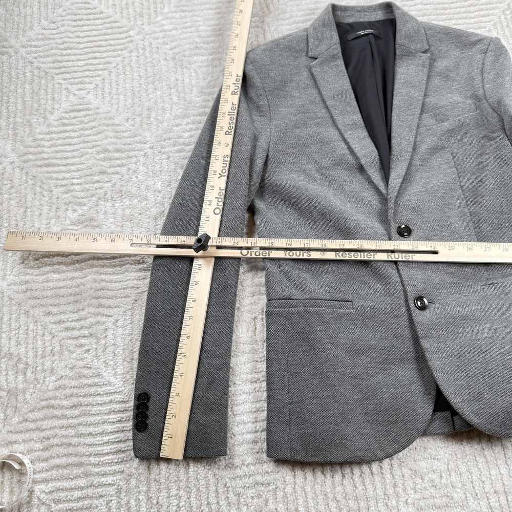 Zara Blazer Mens S Gray Herringbone Suit Jacket Smart Office Work Old Money - Picture 6 of 13